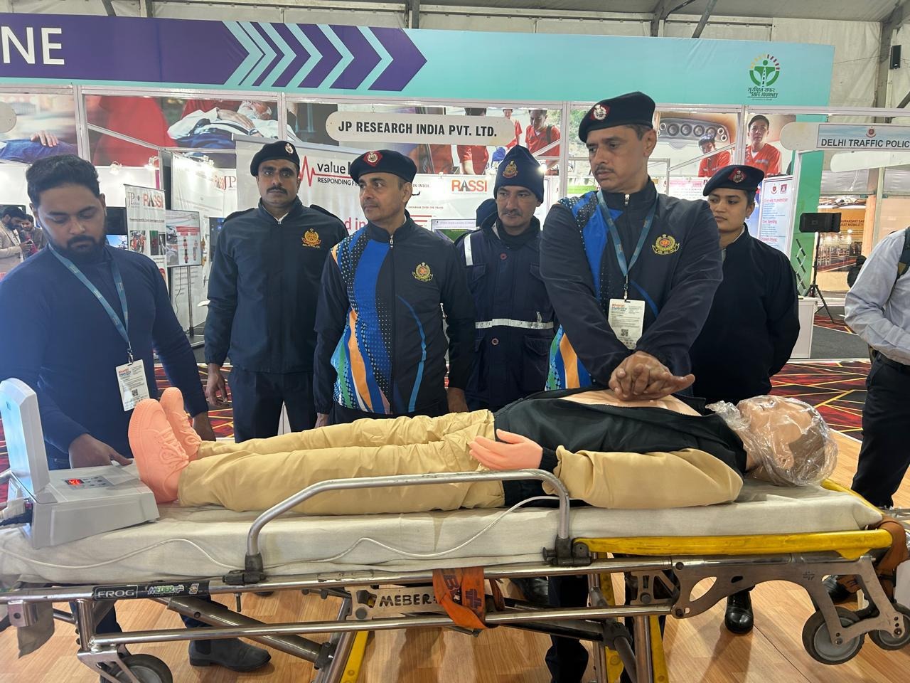 Police CPR training demonstration